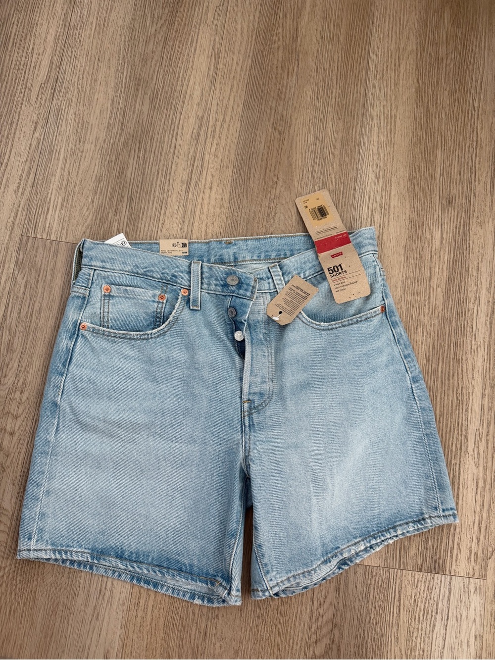 Levi's Light Blue Denim 501 Shorts